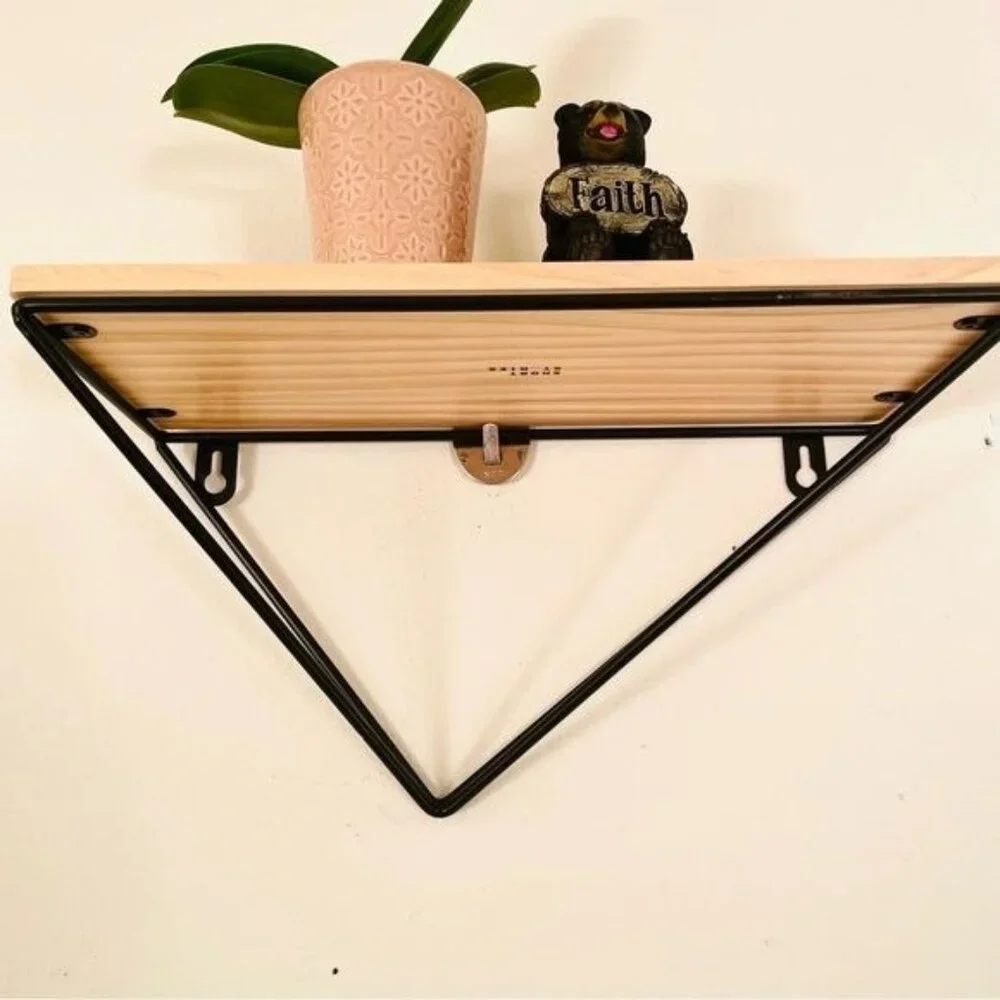 Short Stories Asymmetrical Wall Shelf w/Hardware to Hang Wood Floating